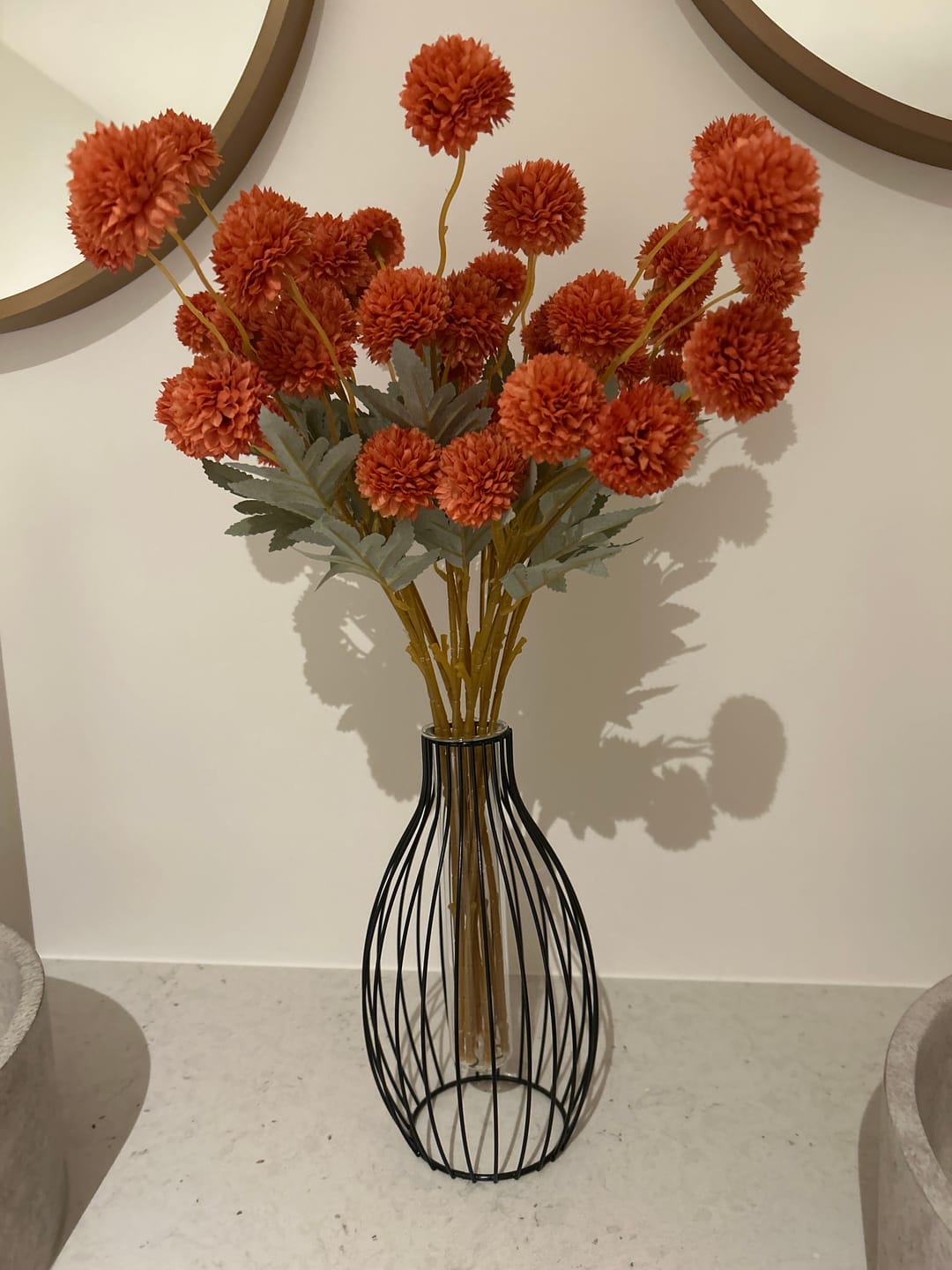 Customer photo review of Zijden Kiku Bloemen - Omber