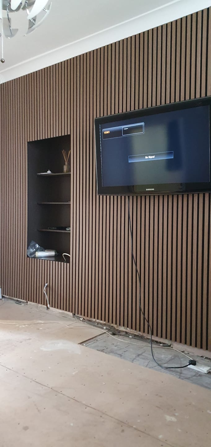 Customer photo review of Premium 3 Sided Wall Panels - 240cm x 60cm (Multiple Colours)