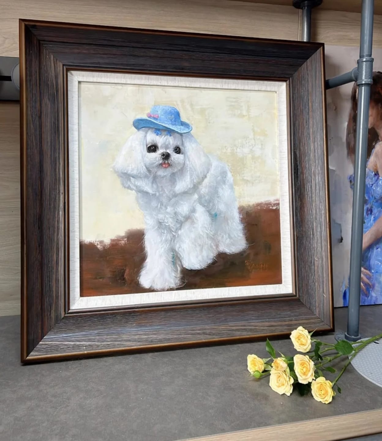 Customer photo review of Modern Pet Portrait | Hand-painted Pet Portrait