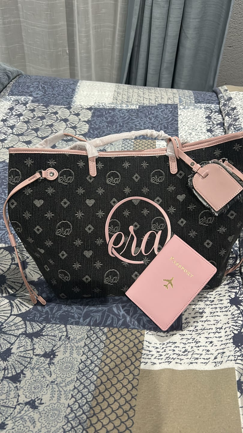 Customer photo review of Pink Muse Denim Tote