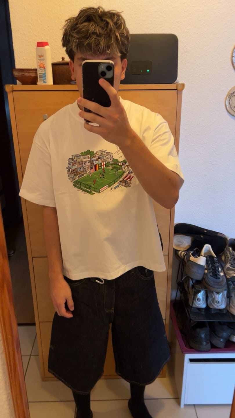 Customer photo review of Raw Jorts Blue