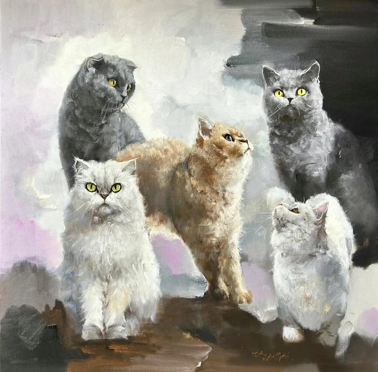 Customer photo review of Modern Pet Portrait | Hand-painted Pet Portrait