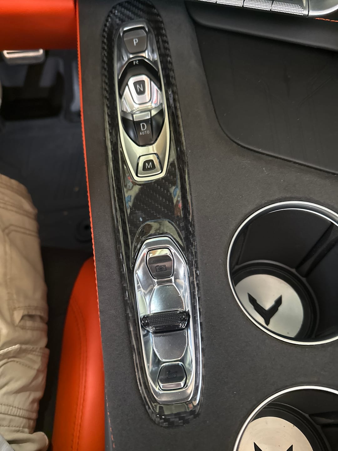 Customer photo review of 2026+ C8 Corvette Real Carbon Fiber Gear & Mode Selector Trim Cover | Interior Upgrade