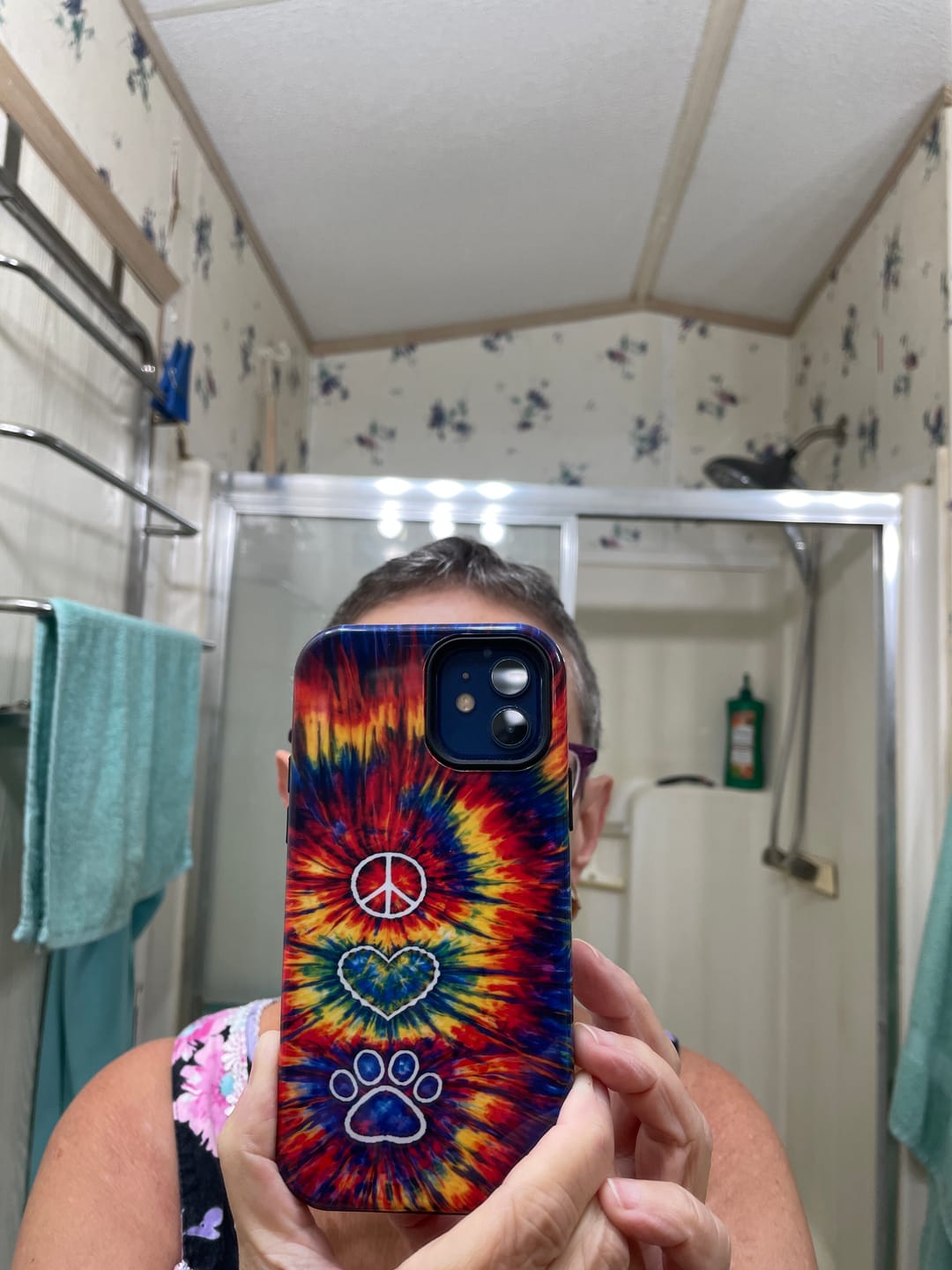Customer photo review of PEACE LOVE PAW PRINT COLORFUL PHONE CASE - TLNT1604262