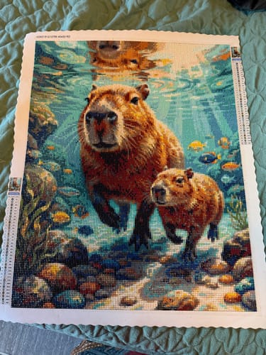 Customer photo review of Capybara Coral Voyage (Diamond Painting)