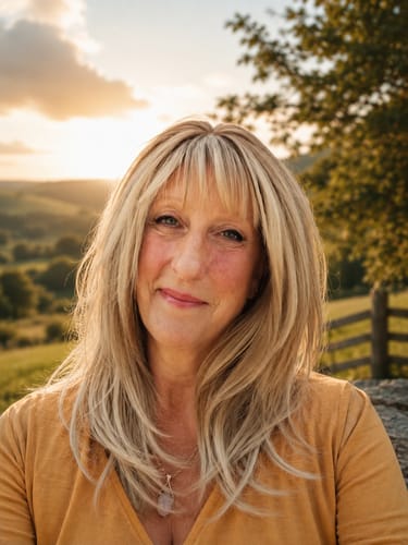 Customer photo review of JBEXTENSION 20 Inches Scalpiana Blonde with Dark Root Wolf Cut 3.5X4 Hard Silky Top Natural Scalp Effect Wig With Bangs LILA MIX BLONDE