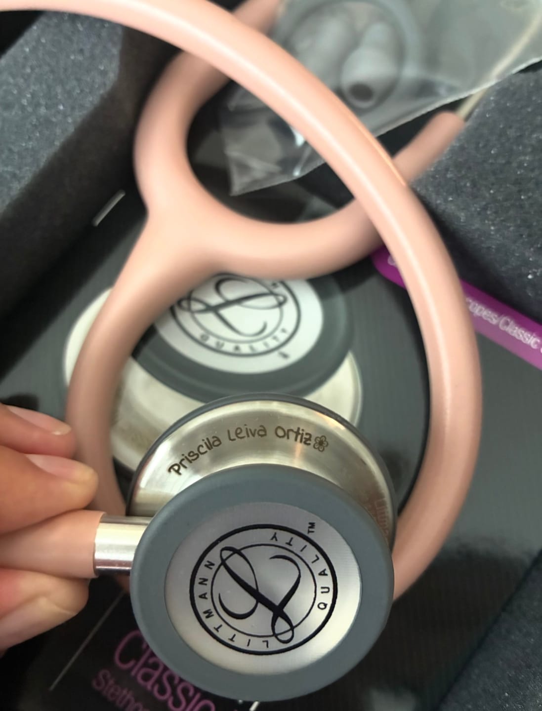 Customer photo review of Littmann Classic III Monitoring Stethoscope: Champagne Rose Satin  5910C