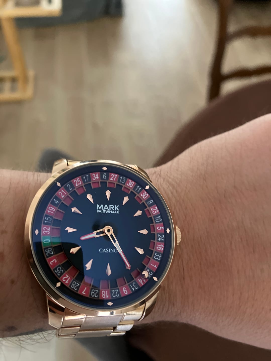 Customer photo review of Mark Fairwhale FW-5031 ROULEX Casino Watch – Luxury Roulette Timepiece