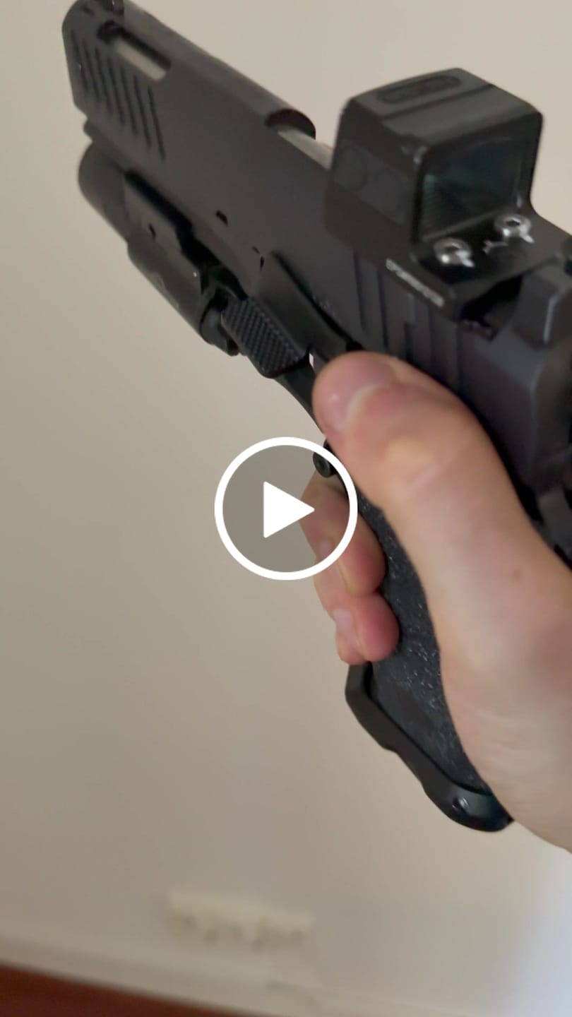 Customer video review of Best 1911/2011 Slide Stop Thumb Rest for IPSC & USPSA
