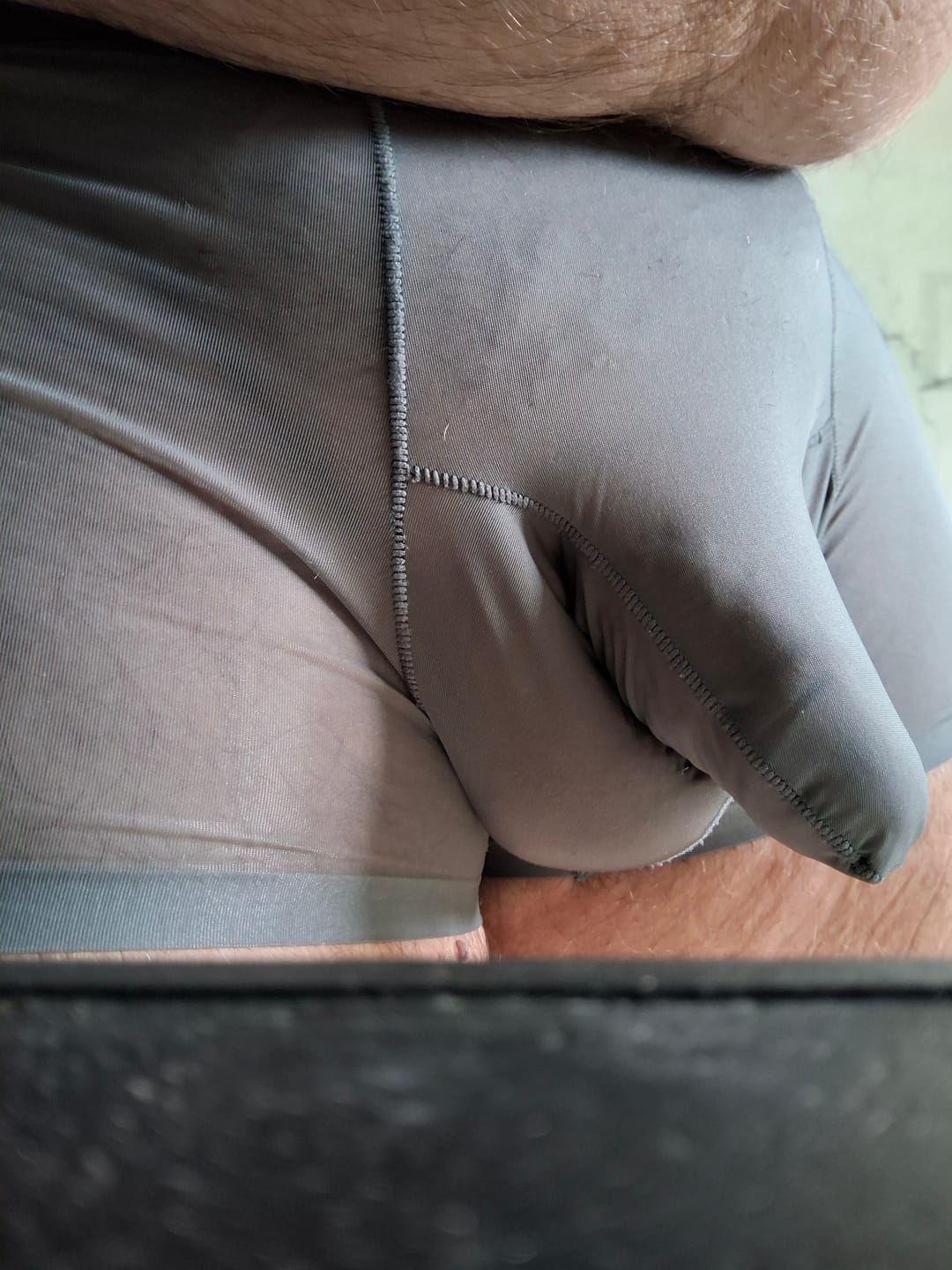 Customer photo review of 2 Pack Men's Ice Silk Separated Pouch Breathable Stretch Fit Trunks