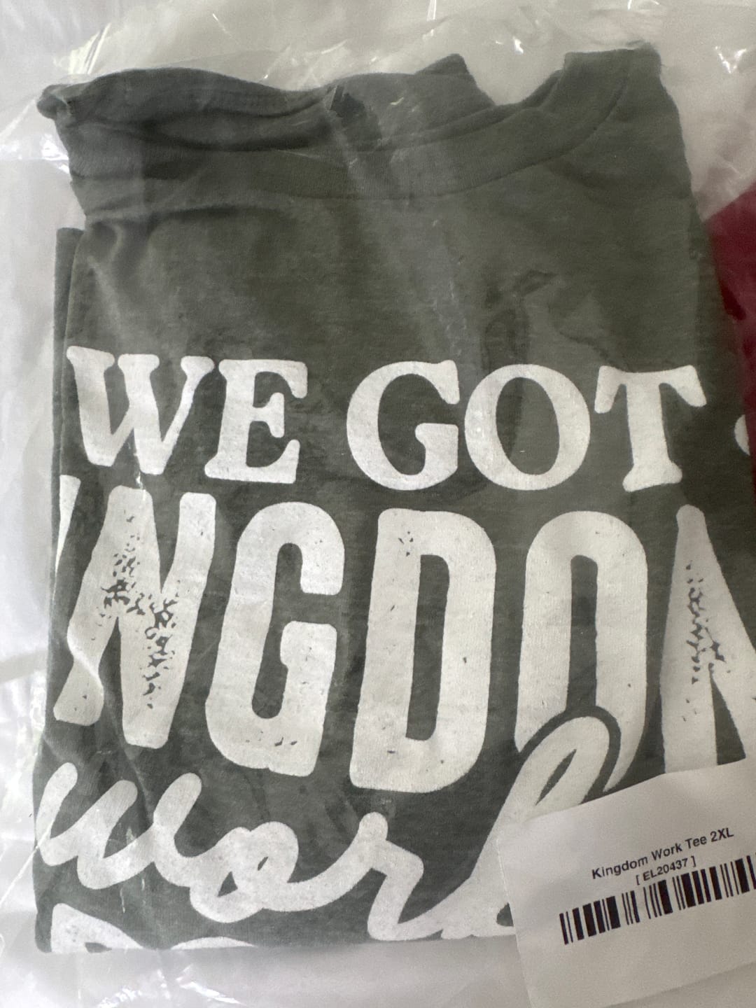 Customer photo review of Kingdom Work Tee
