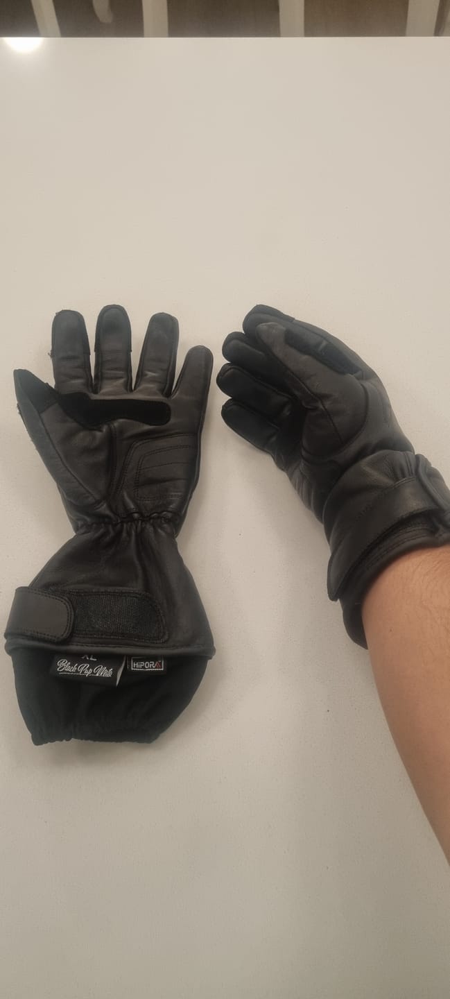 Customer photo review of GEN 2 'The Classic' Double Length Gauntlet | Extra Long Warm Motorbike Gloves | Black Leather