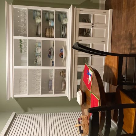 Customer photo review of Halifax Hutch Unit with 6 Glass Doors 79''