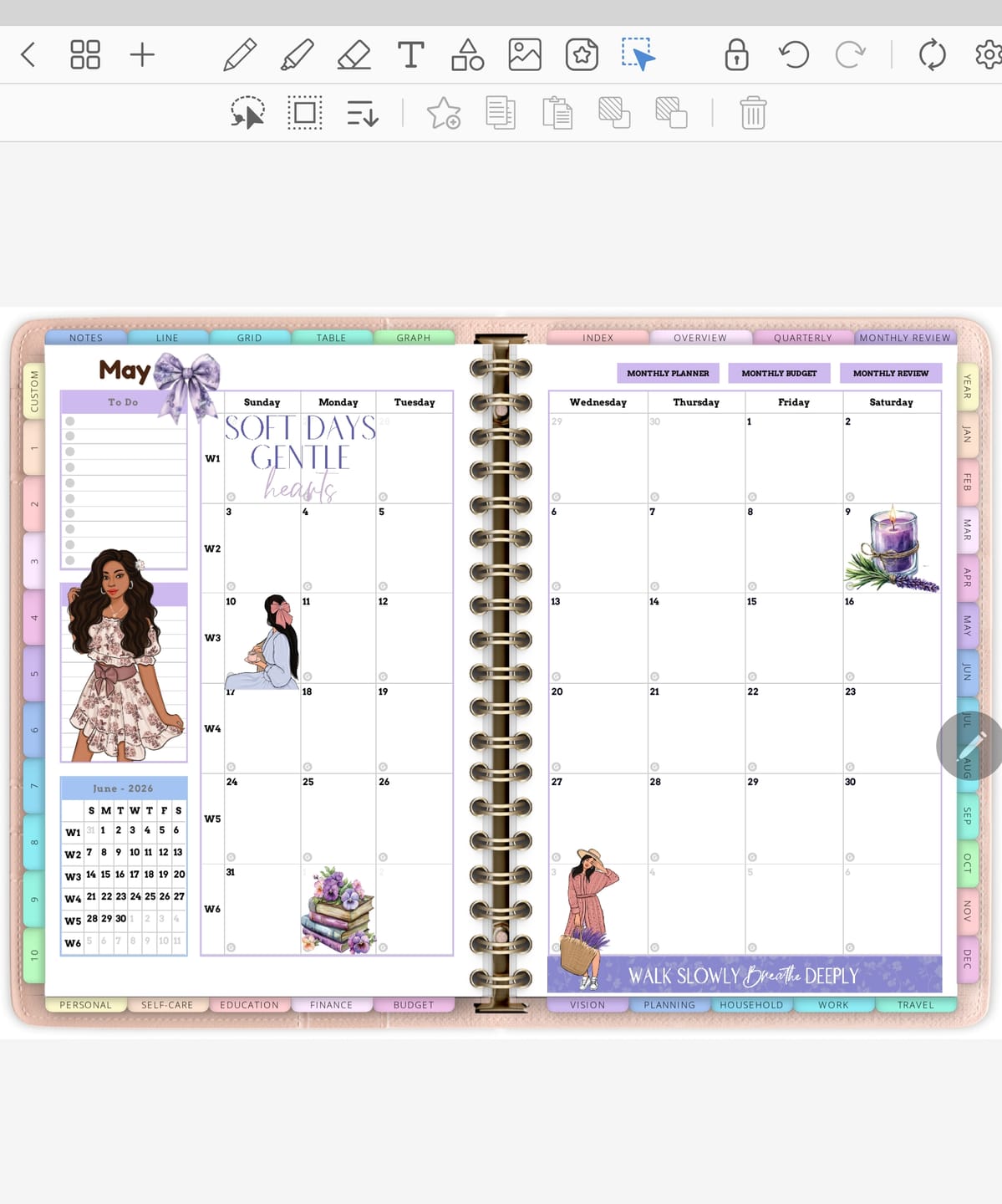 Customer photo review of Sweet Lavender Daze Monthly Planning Kit [DOWNLOAD]