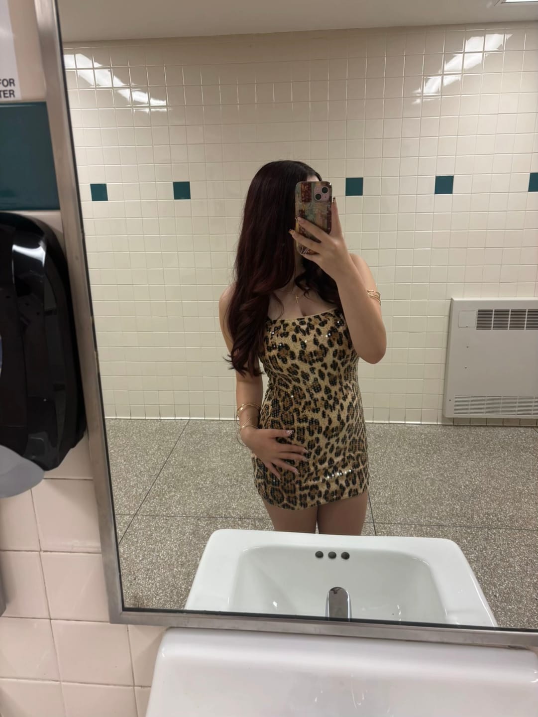 Customer photo review of Straps Brown Leopard Party Dress with Sequin