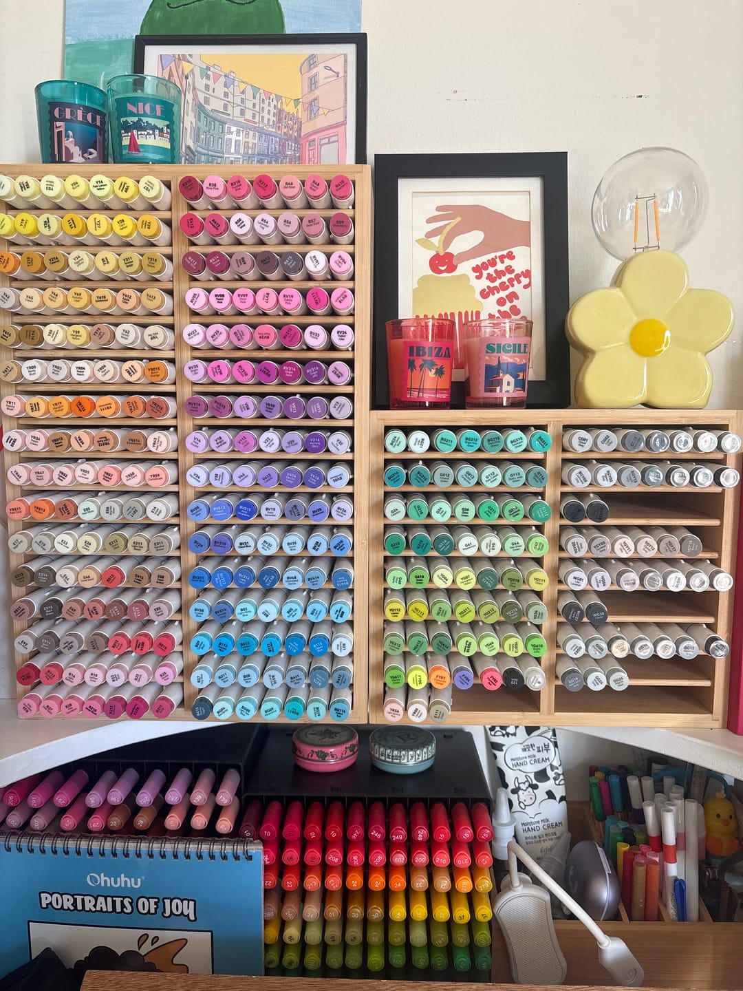 Customer photo review of Ohuhu Bamboo Marker Organizer