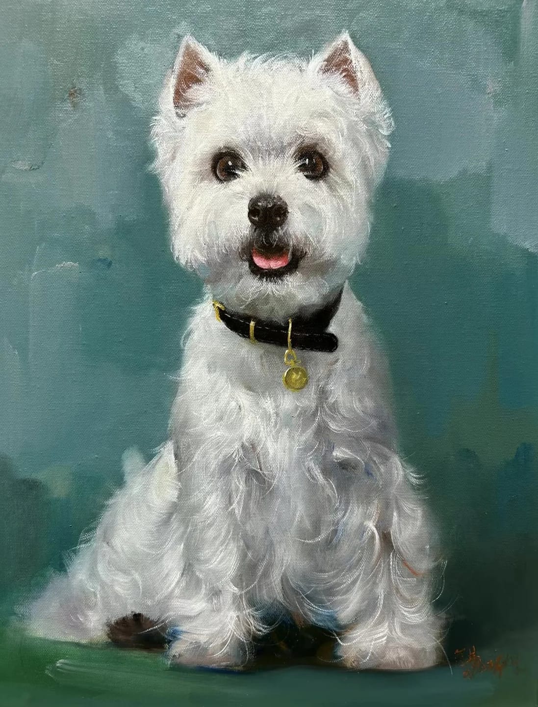 Customer photo review of Modern Pet Portrait | Hand-painted Pet Portrait