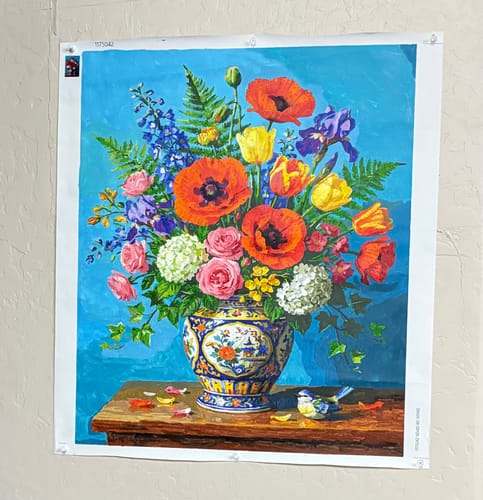 Customer photo review of Turquoise Poppy Arrangement (80 Color Paint by Numbers)
