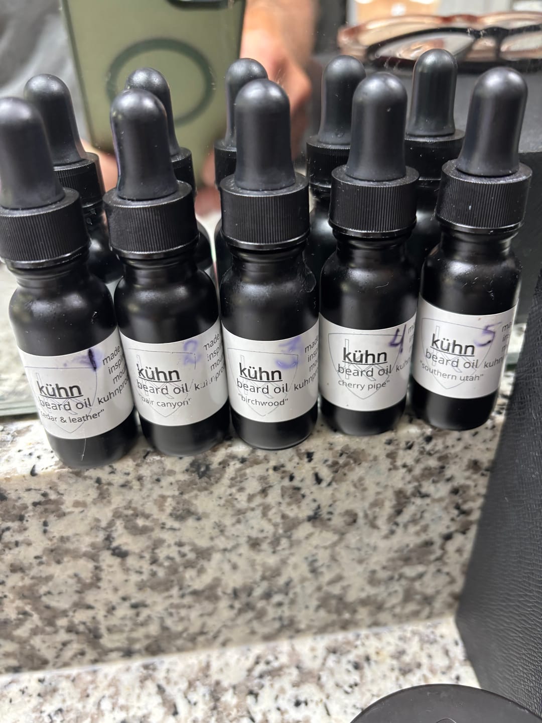Customer photo review of 5 Piece Beard Oil Sample Pack | 2.5 oz