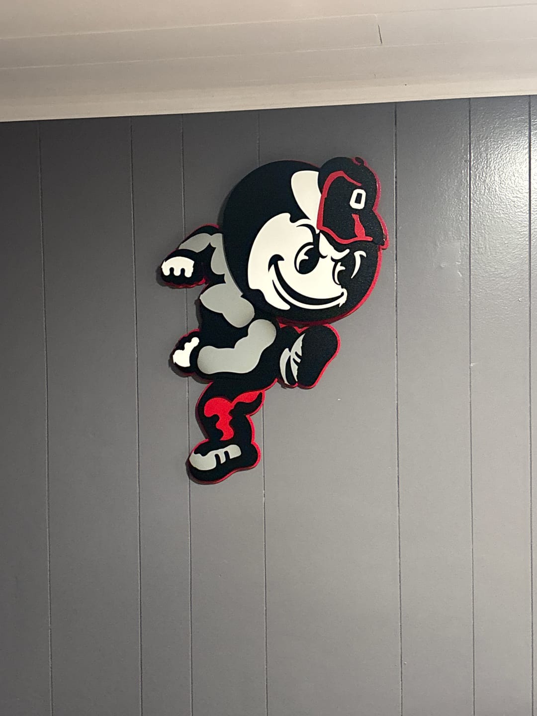 Customer photo review of Ohio State "Brutus" Mascot 3D Vintage Metal Wall Art
