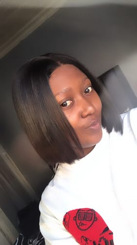 Customer photo review of Budget Vietnamese Super Double Drawn Bone Straight 2x6 Closure 10" Natural Black Wig