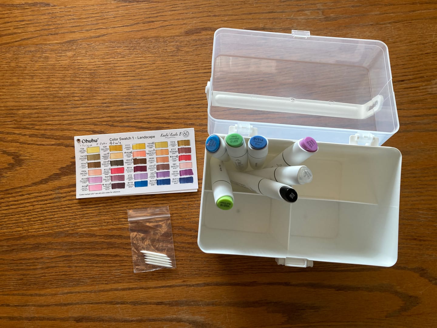 Customer photo review of Ohuhu Kaala B Dual Tips Alcohol Art Markers, Slim Broad & Mini Brush