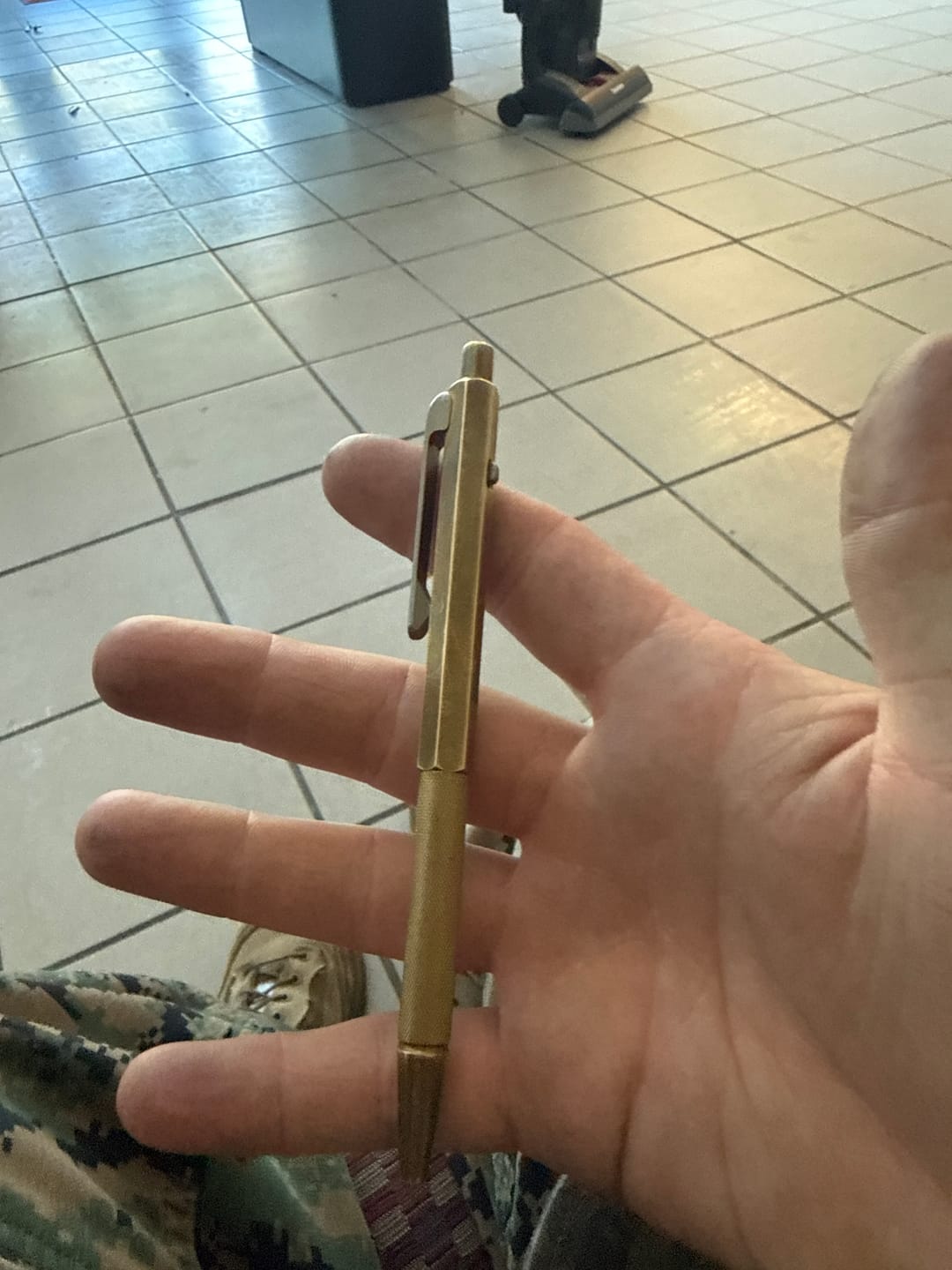Customer photo review of Tactile Turn Anso Pen – Brass, Side Click, 5.3” Length – Made in USA (10-JA2-BRA-TTM)