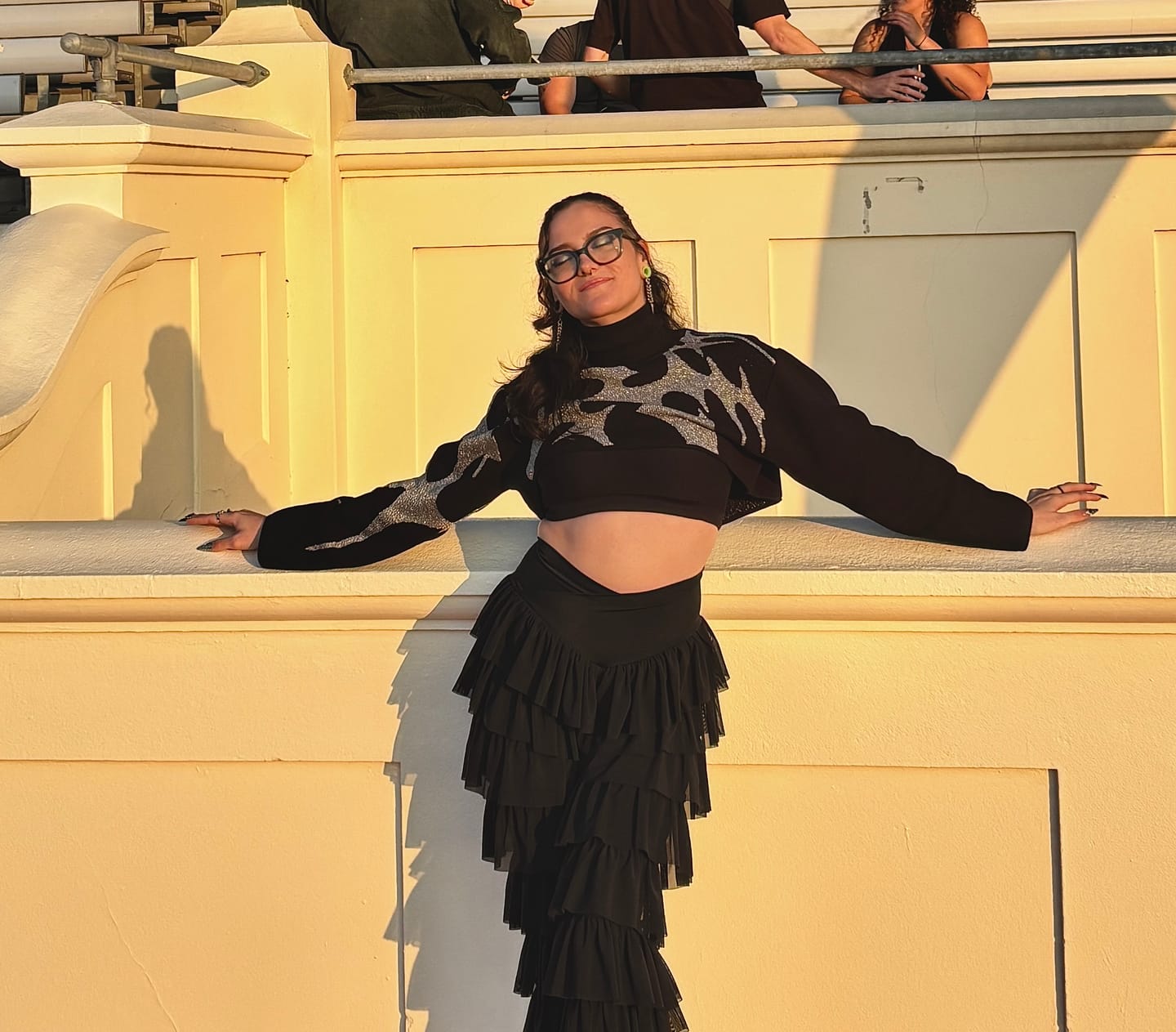 Customer photo review of Black Ruffle Flares