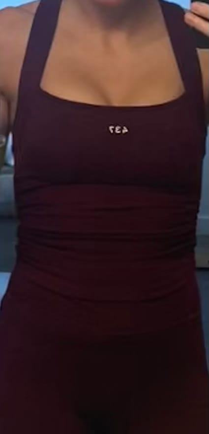 Customer photo review of The Sculpt Tank Black Cherry