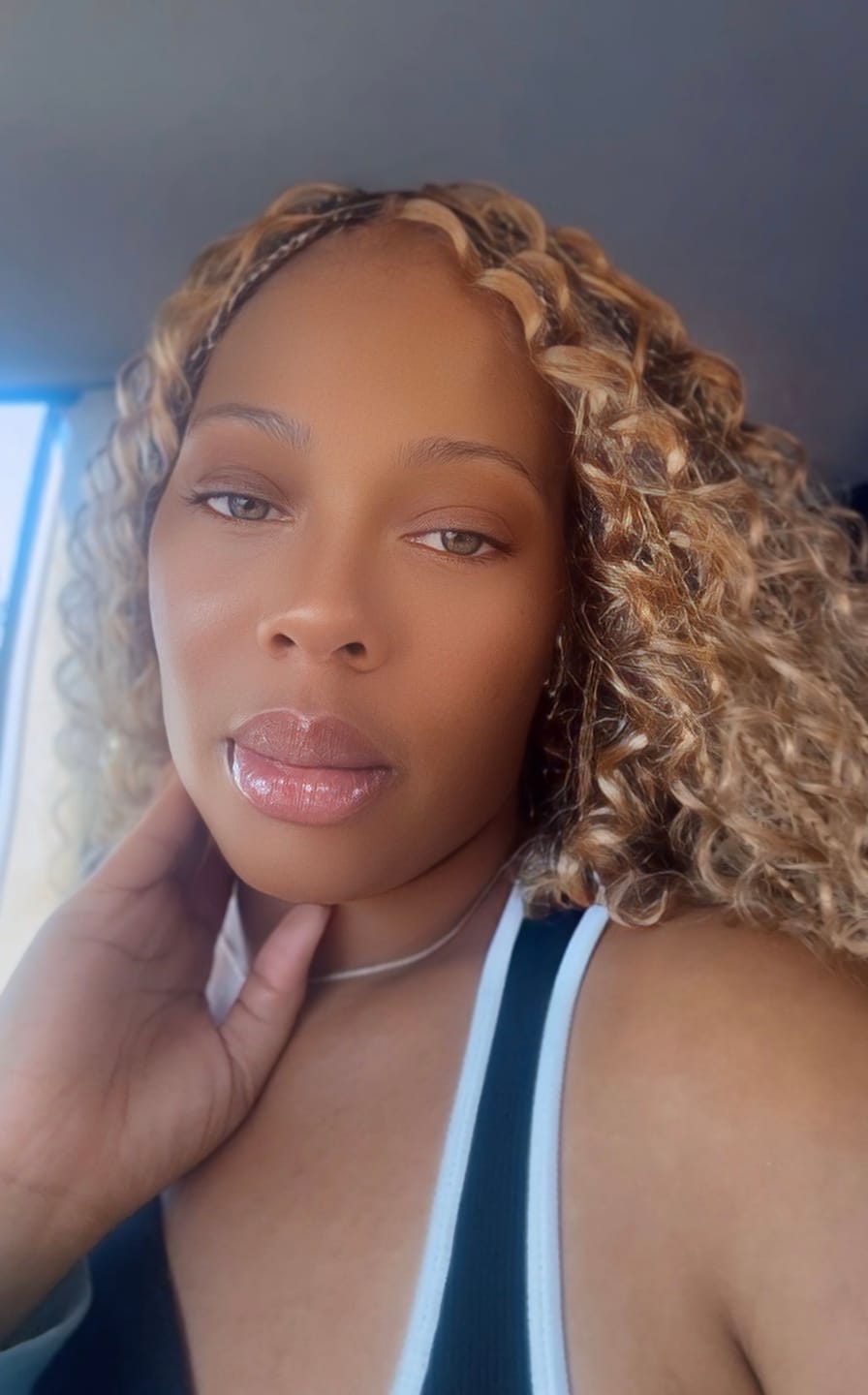 Customer photo review of #613 Blonde Deep Wave Bulk Hair Extensions for Braiding