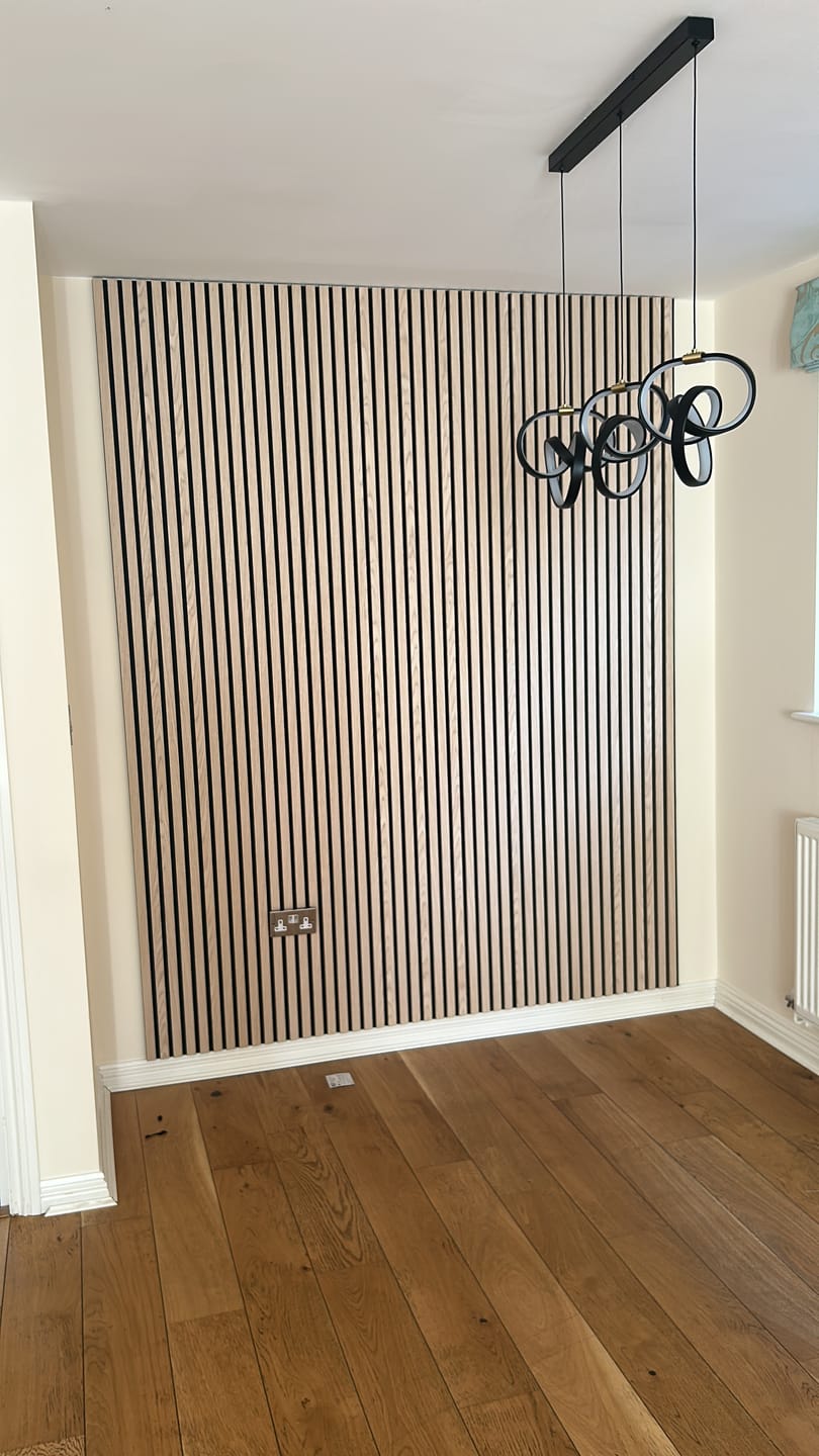 Customer photo review of SlatWall Acoustic Natural Oak Slatted Wall Panel