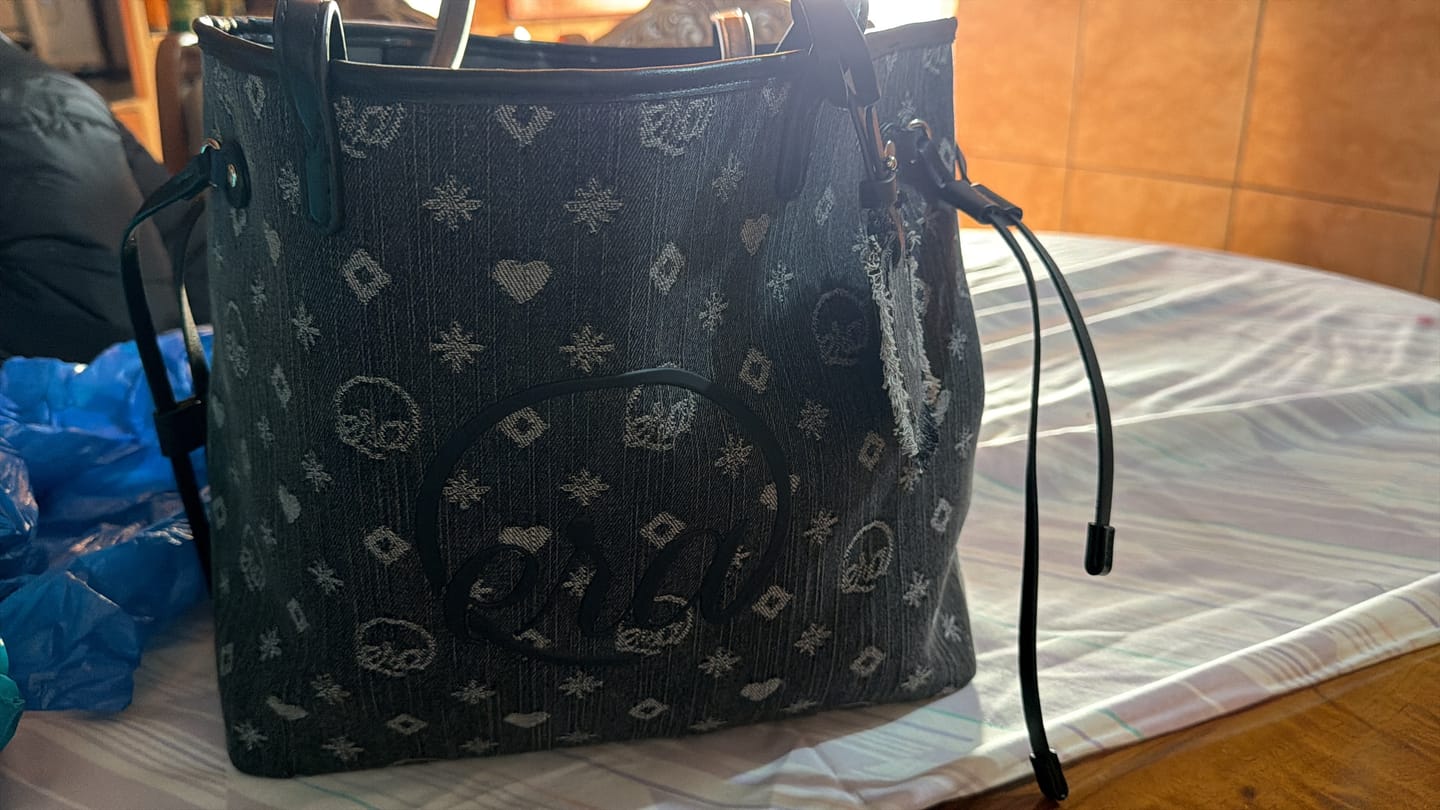 Customer photo review of Midnight Muse Denim Tote