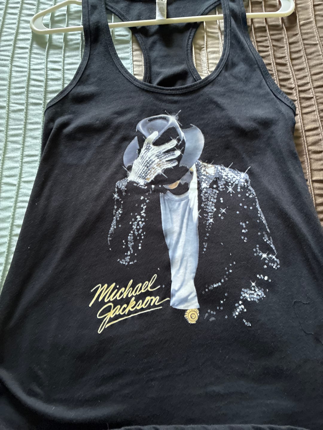 Customer photo review of Michael Tank (Screen Print Only)