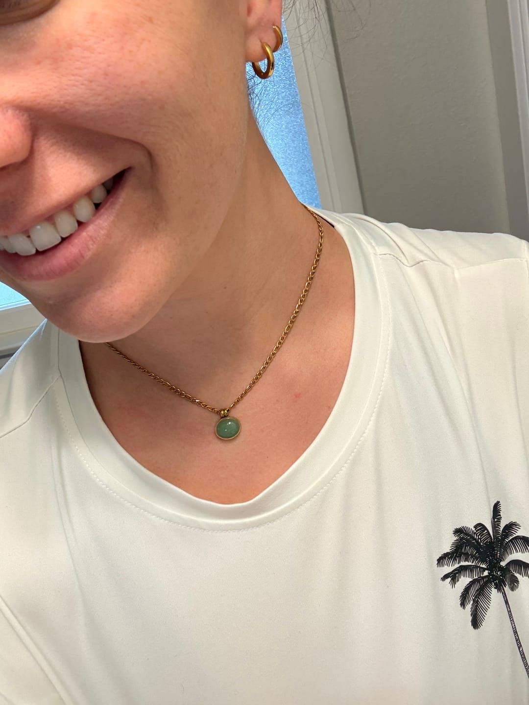 Customer photo review of Liza Jade Pendant Necklace