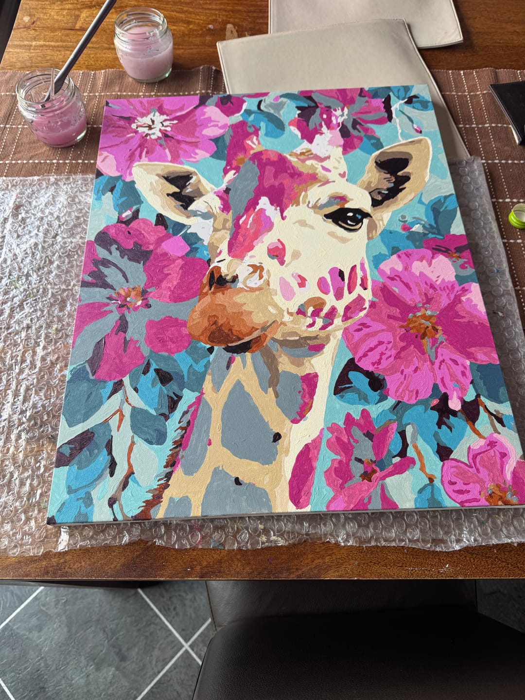 Customer photo review of Purple Giraffe | Paint by Number