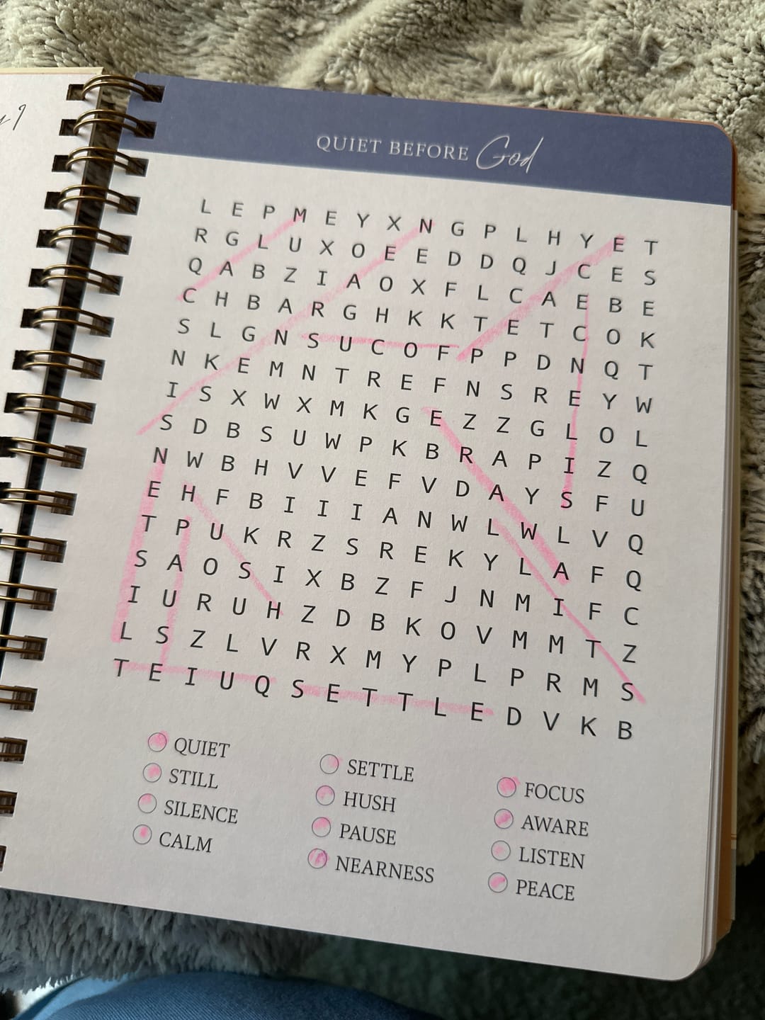 Customer photo review of Be Still: Word Search Devotional for Peace & Rest in God