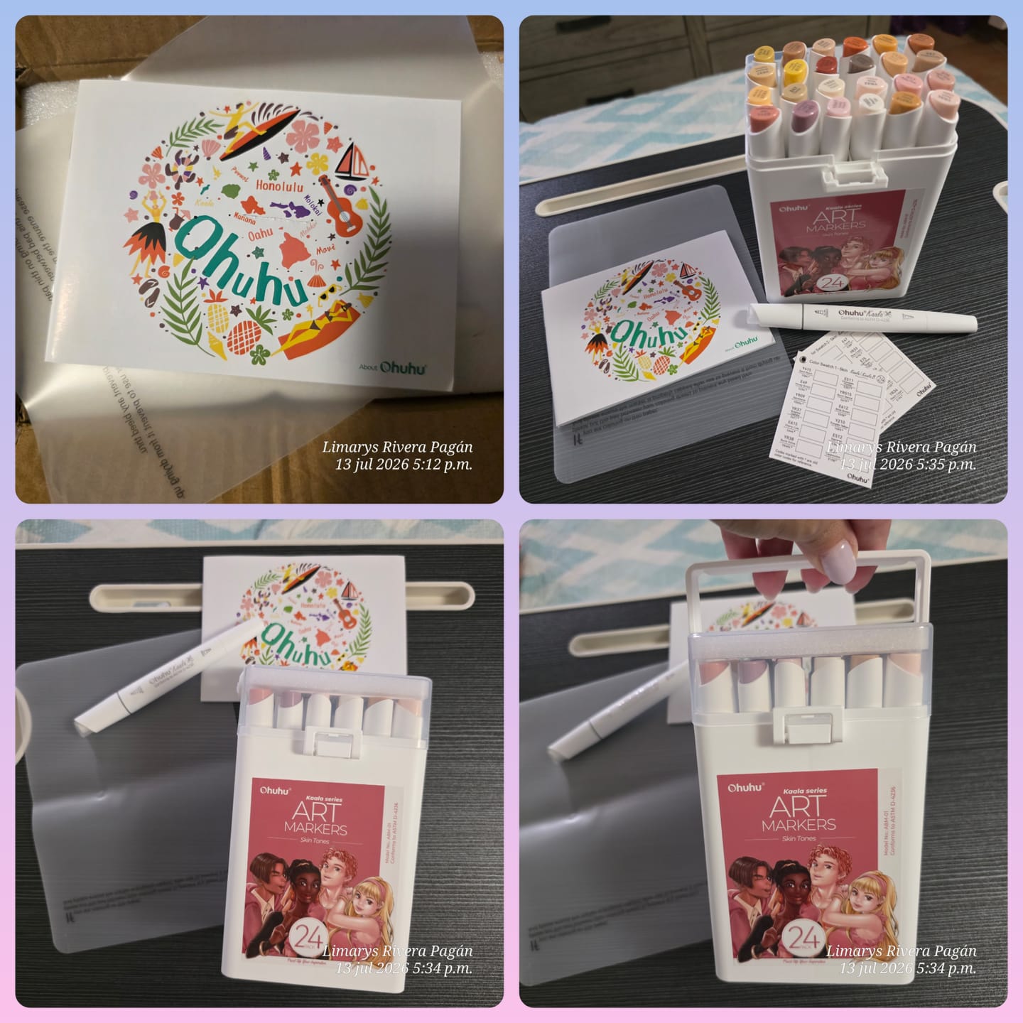 Customer photo review of Ohuhu Kaala Five Tones Slim Broad and Fine Dual Tips Alcohol Art Markers
