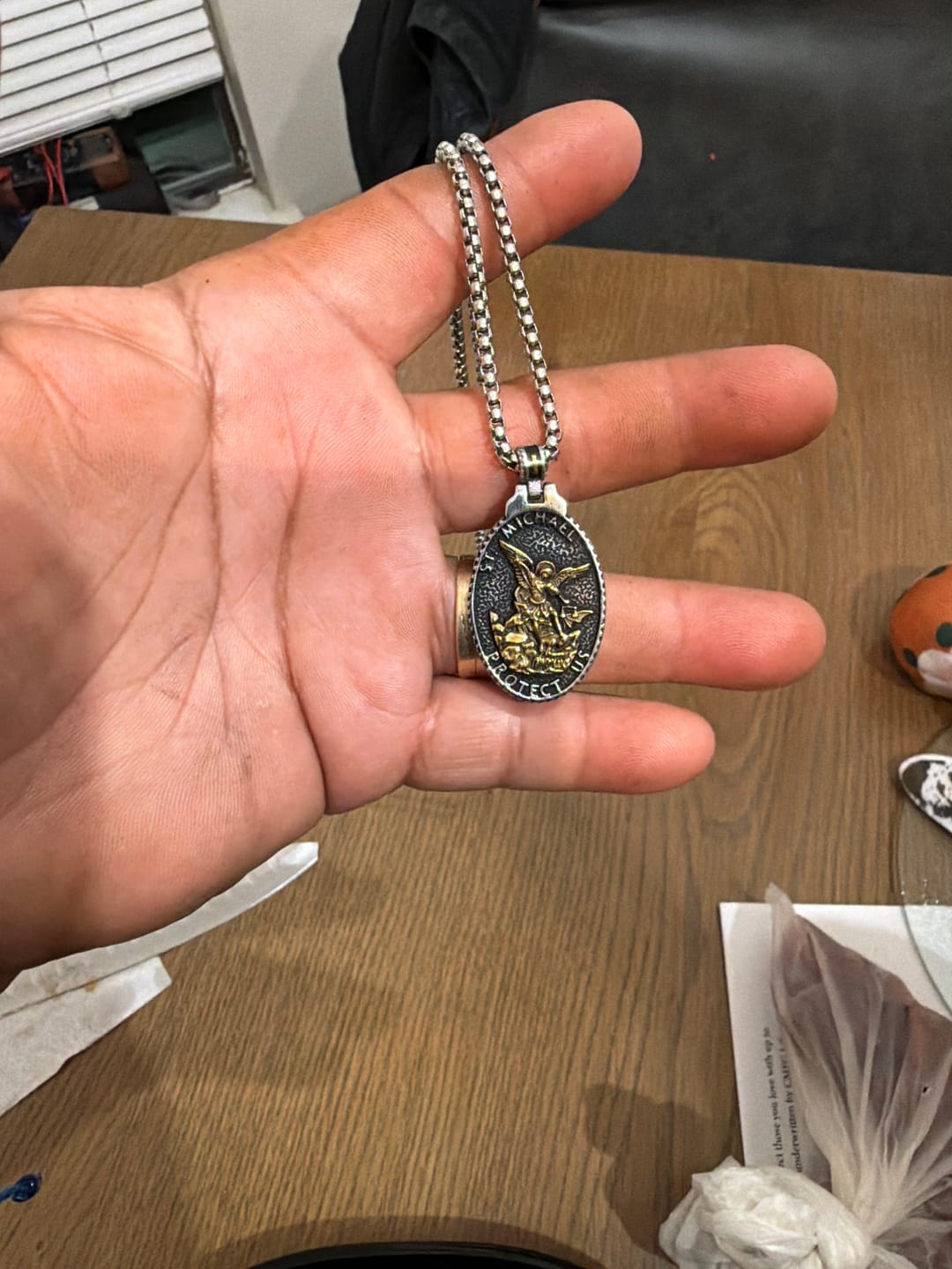 Customer photo review of ST. MICHAELS BADGE.