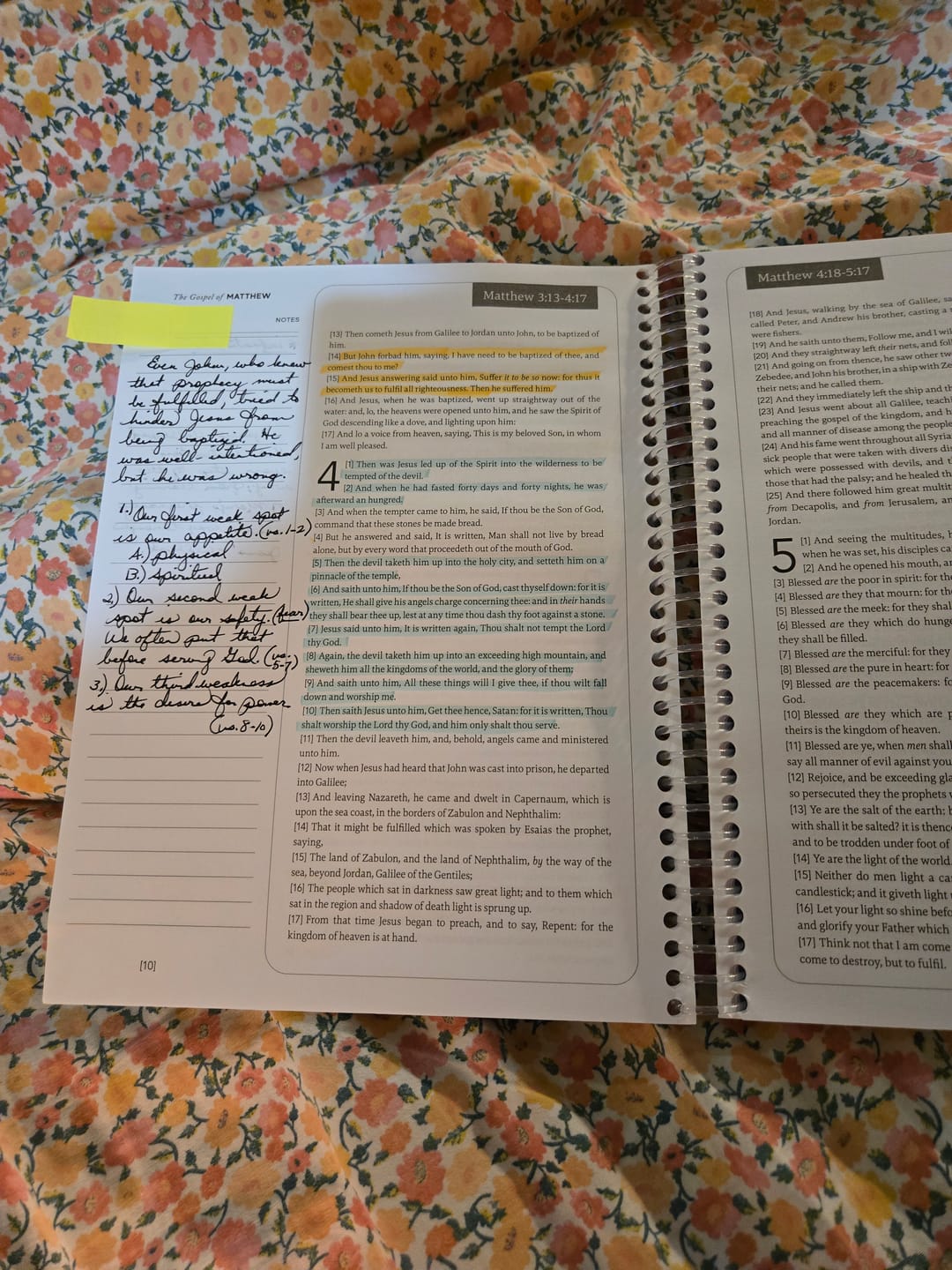 Customer photo review of Spiral Bible™ - KJV - New Testament - Floral