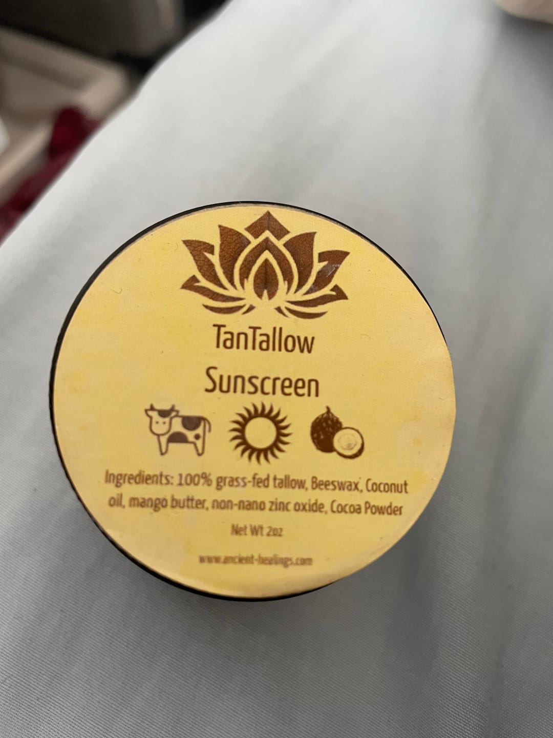 Customer photo review of TanTallow Mineral Sunscreen