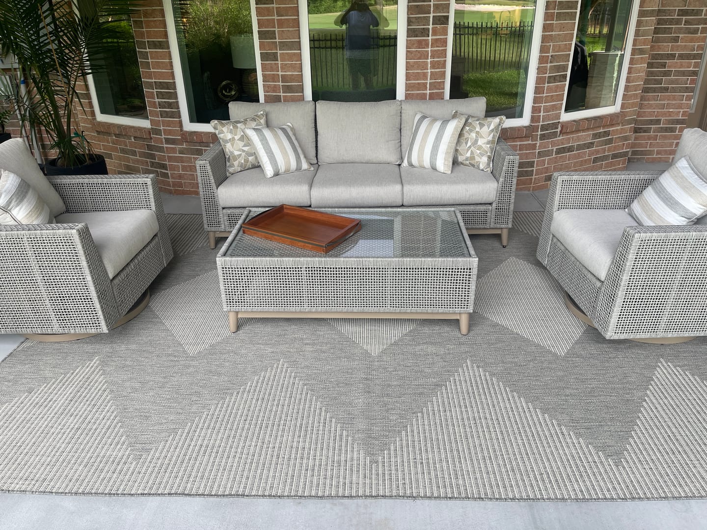 Customer photo review of Skyward Indoor/Outdoor Rug - Gray