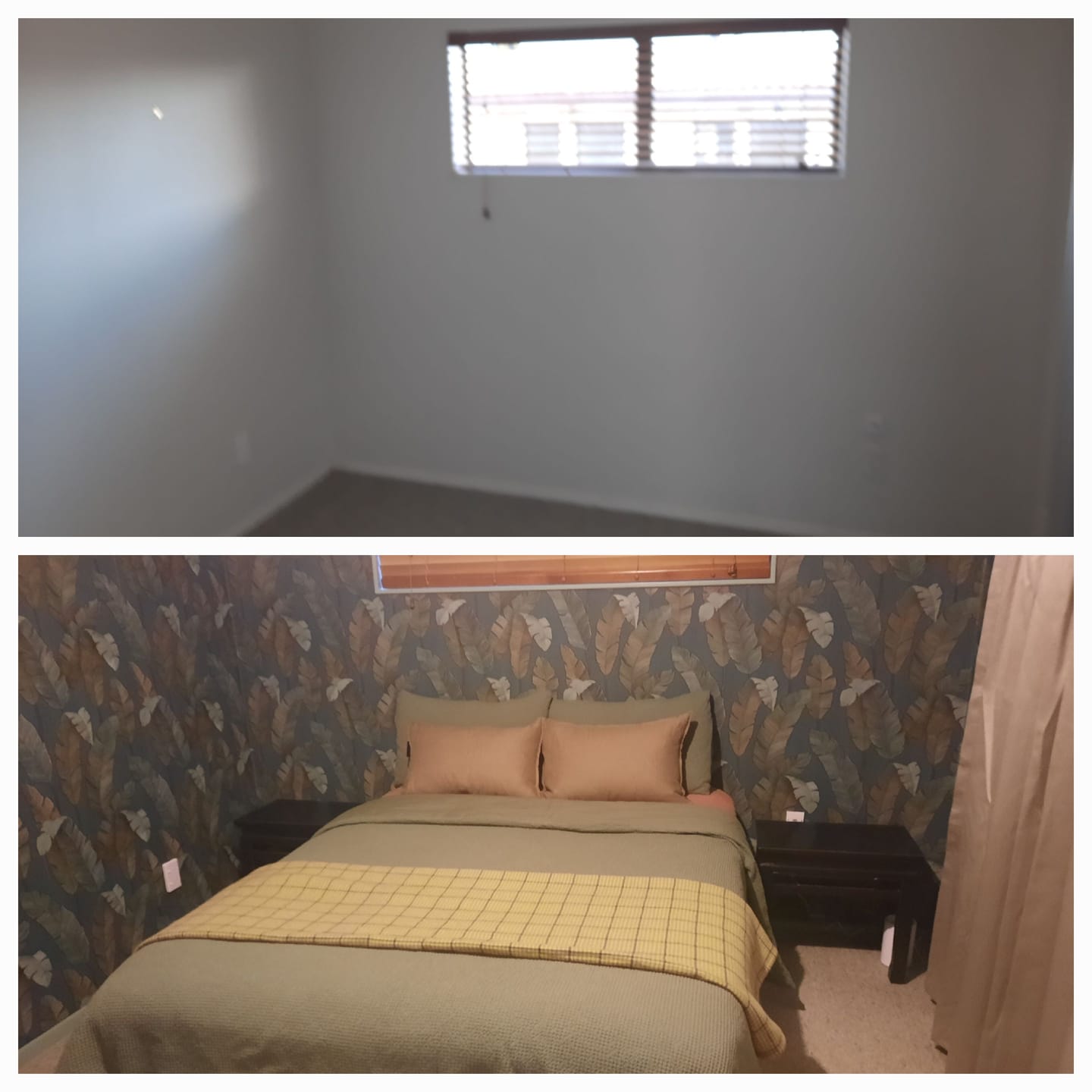 Customer photo review of Bali Fronds Vinyl Wallpaper - Teal