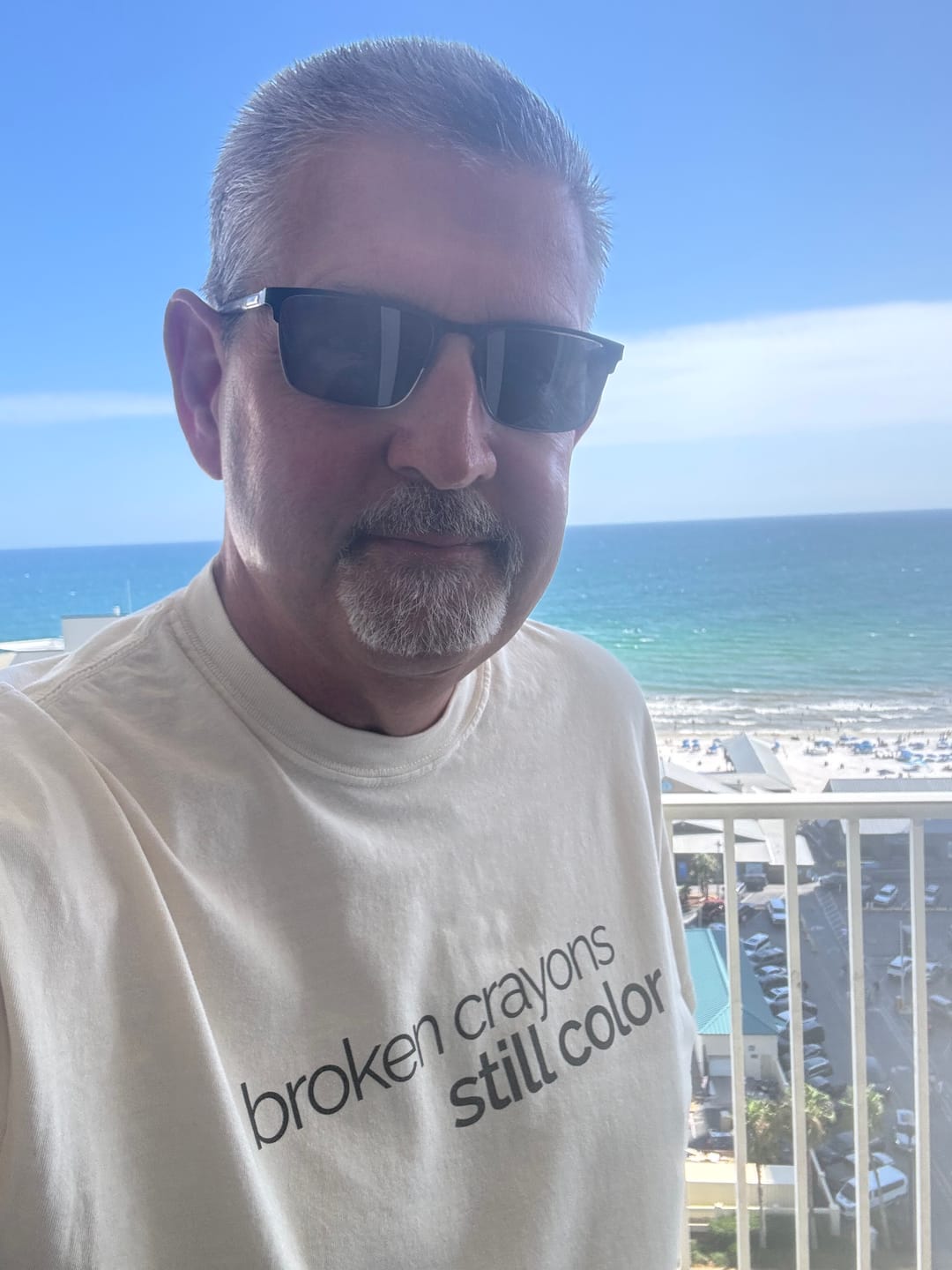 Customer photo review of My Mama Said™ “Broken Crayons Still Color.” Unisex Comfort Tee — Quiet Strength, Minimalist Text Shirt