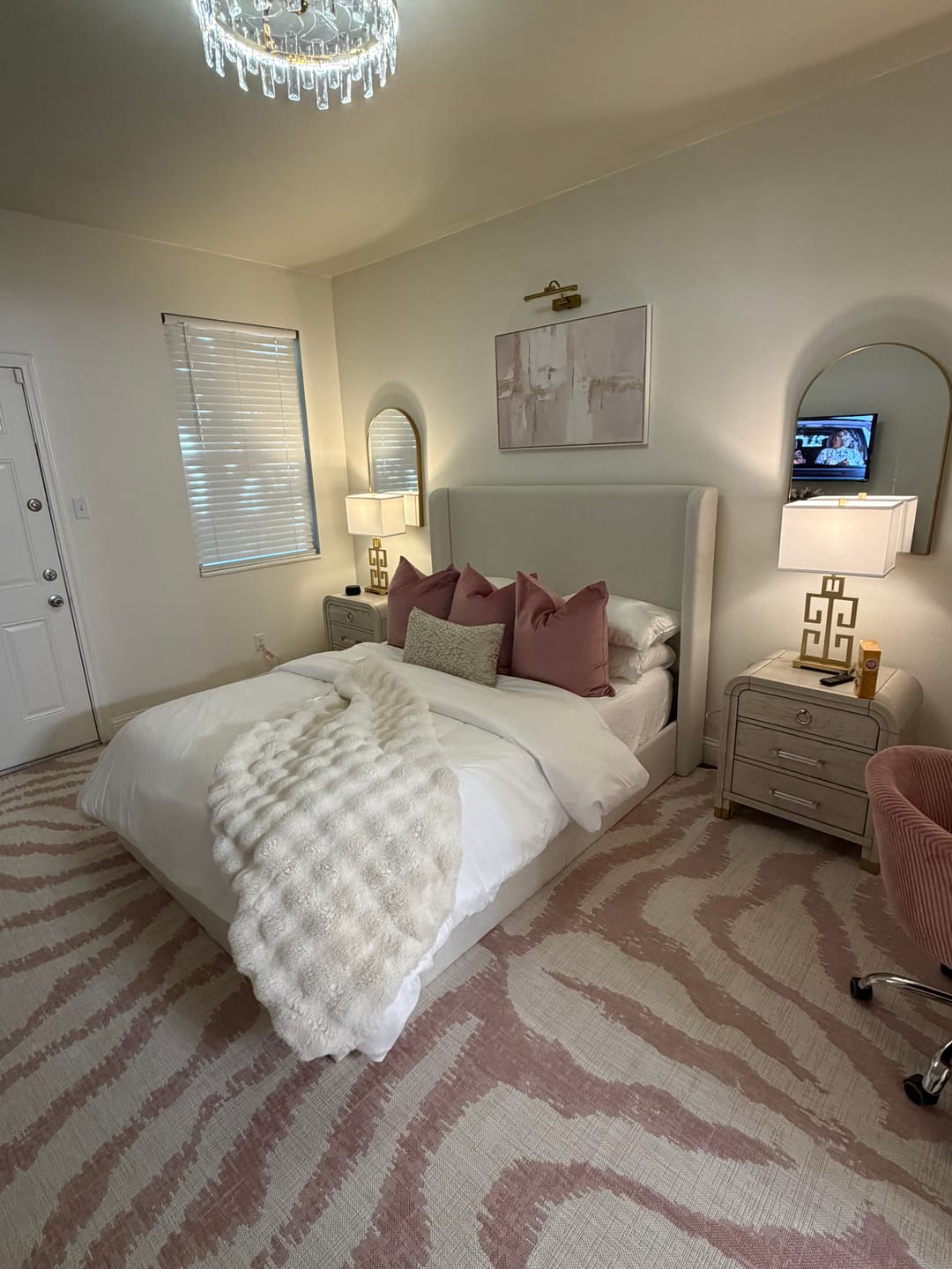 Customer photo review of Blush Pink Velvet Pillow Cover