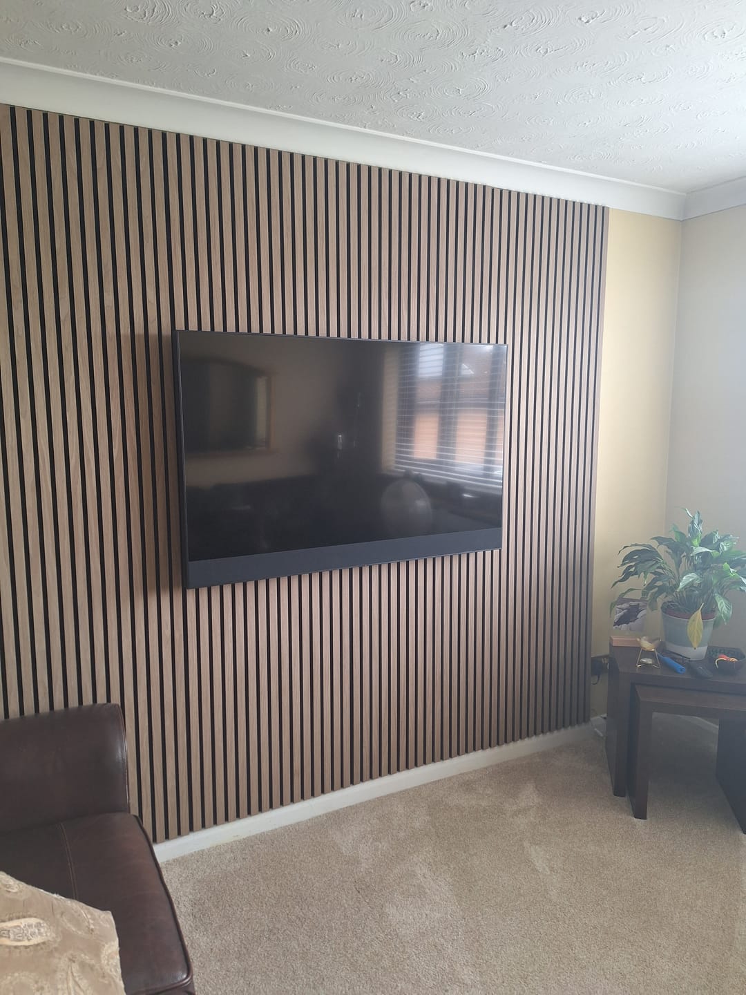 Customer photo review of Acoustic Slat Wall Panels Wooden Decorative Wall Panels Walnut Premium 2.4m x 0.6m