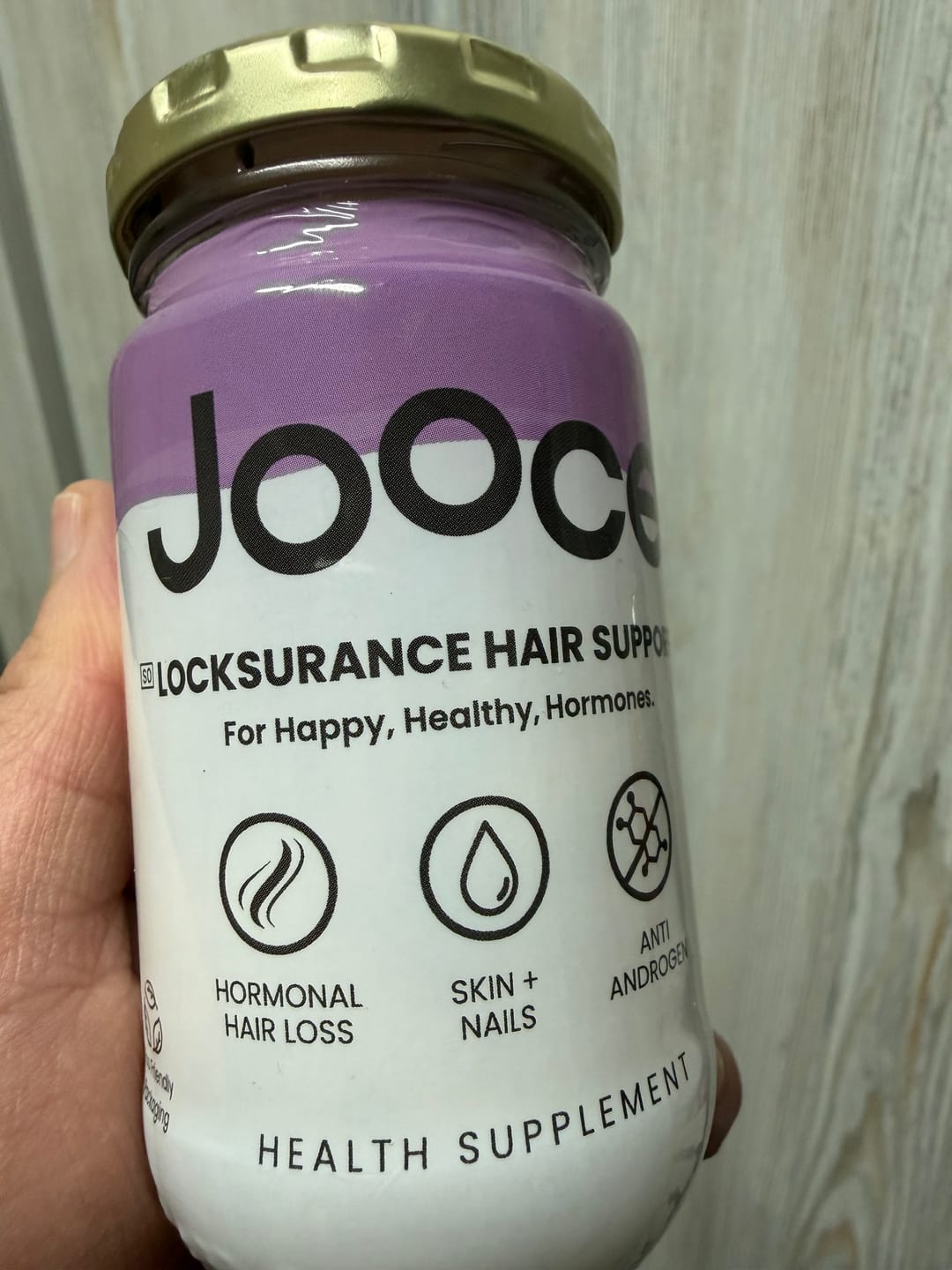 Customer photo review of JOOCE Locksurance Hormonal Hair Loss Support | Saw Palmetto