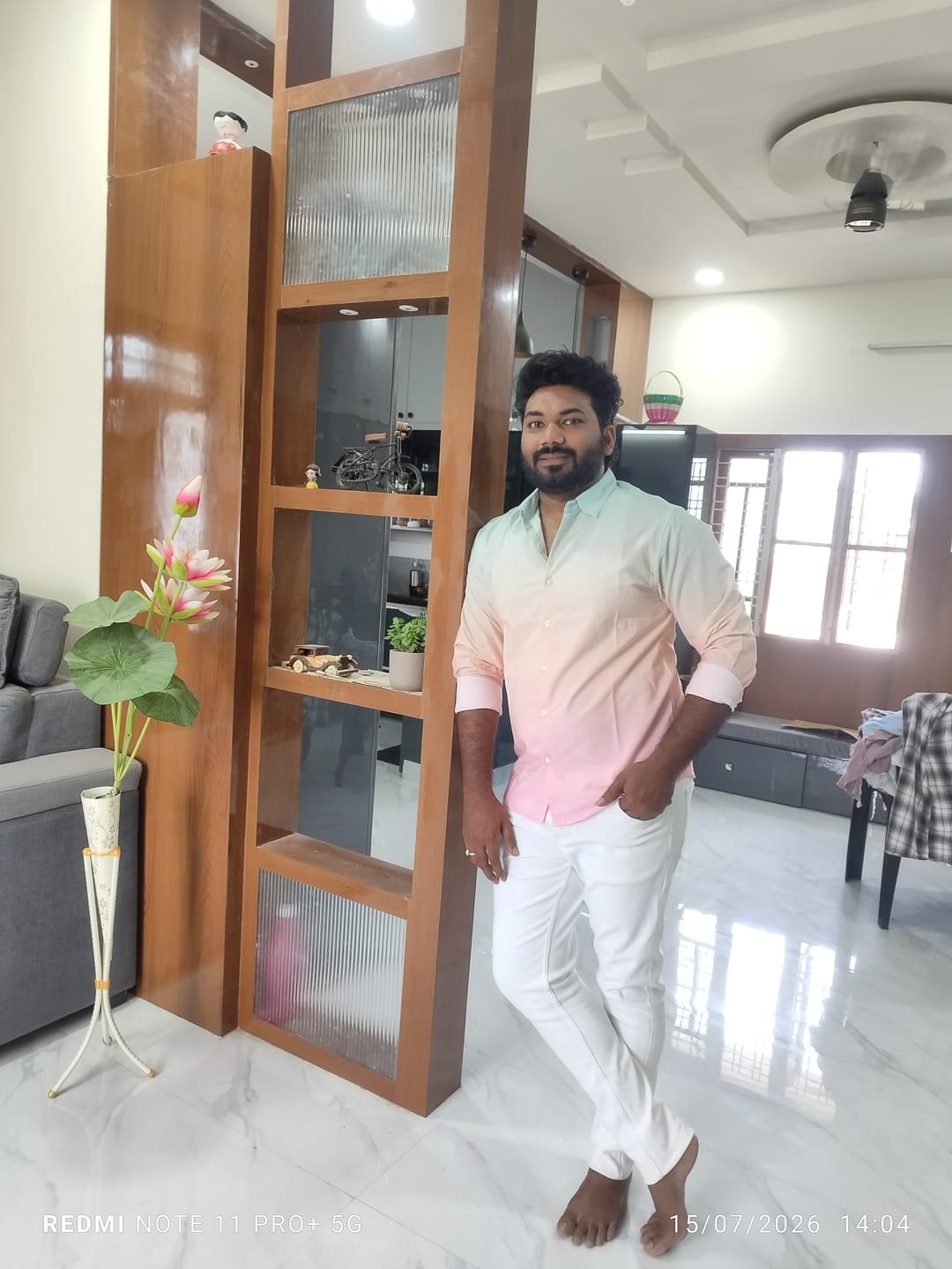 Customer photo review of Green & Pink Ombre Shirt 100% Cotton