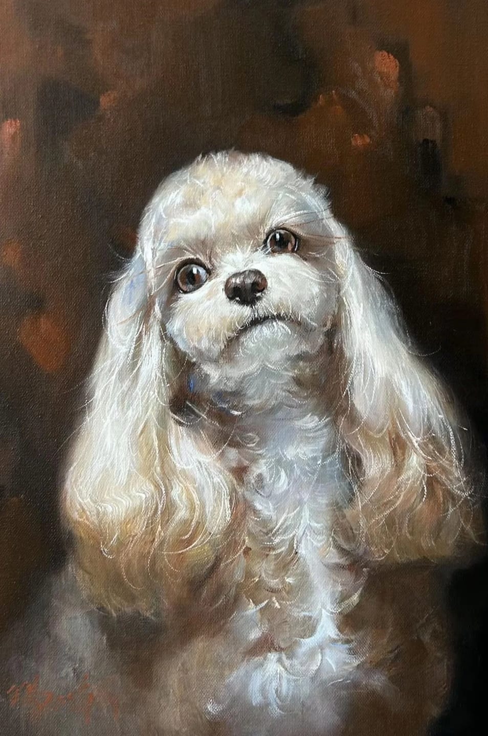 Customer photo review of Modern Pet Portrait | Hand-painted Pet Portrait