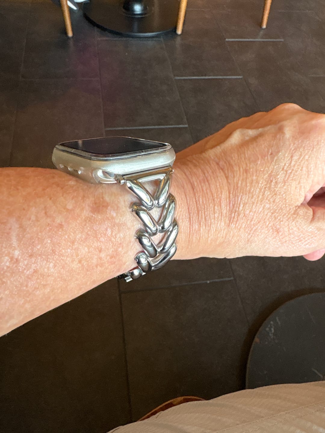 Customer photo review of Platinum Braid Luxury Apple Watch Strap