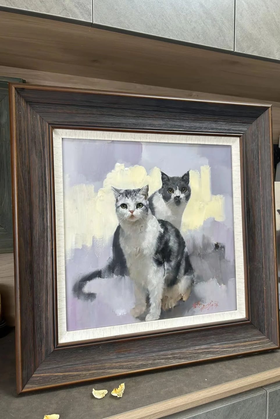 Customer photo review of Modern Pet Portrait | Hand-painted Pet Portrait
